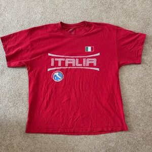 Simply for Sports Red Italia Graphic T-Shirt Size L
